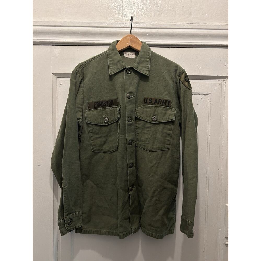 Vintage OG-107 Long Sleeve Button Up Shirt 1974 Sz 15.5x33 Vietnam Sateen Army